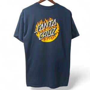 Men’s Navy Blue Santa Cruz Skateboards Graphic T-Shirt Size Medium